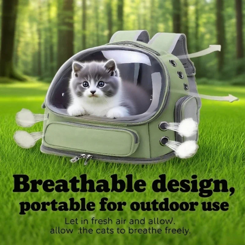 Transparent Pet Carrier Backpack Ideal Cat Accessories Outdoor Pet Shoulder Bag Breathable Pet Supplies with Ample Ventilation