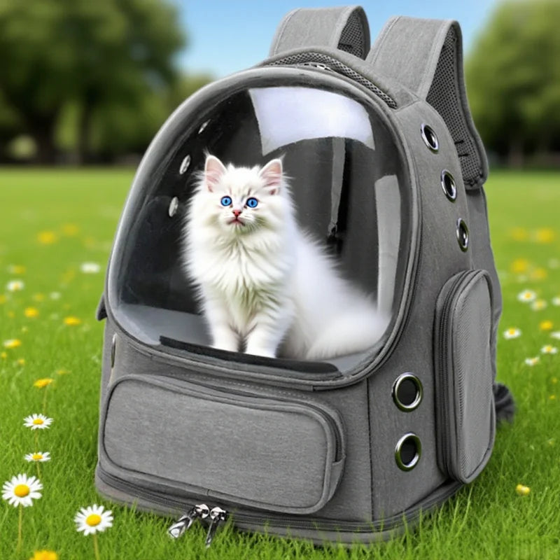 Transparent Pet Carrier Backpack Ideal Cat Accessories Outdoor Pet Shoulder Bag Breathable Pet Supplies with Ample Ventilation