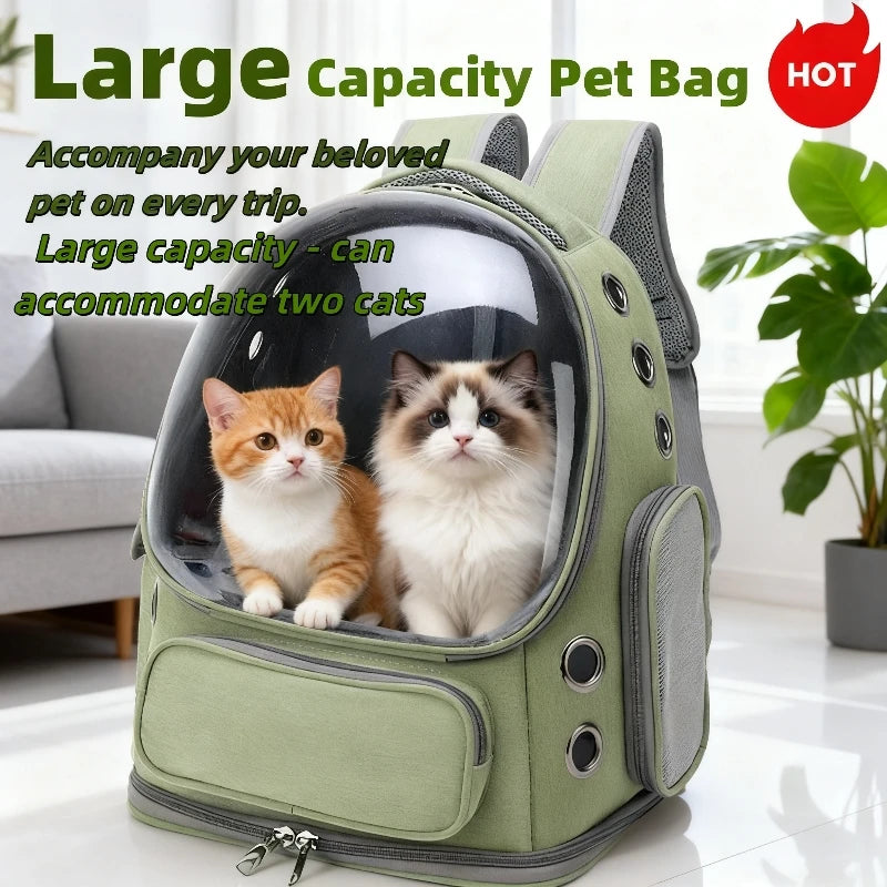Transparent Pet Carrier Backpack Ideal Cat Accessories Outdoor Pet Shoulder Bag Breathable Pet Supplies with Ample Ventilation